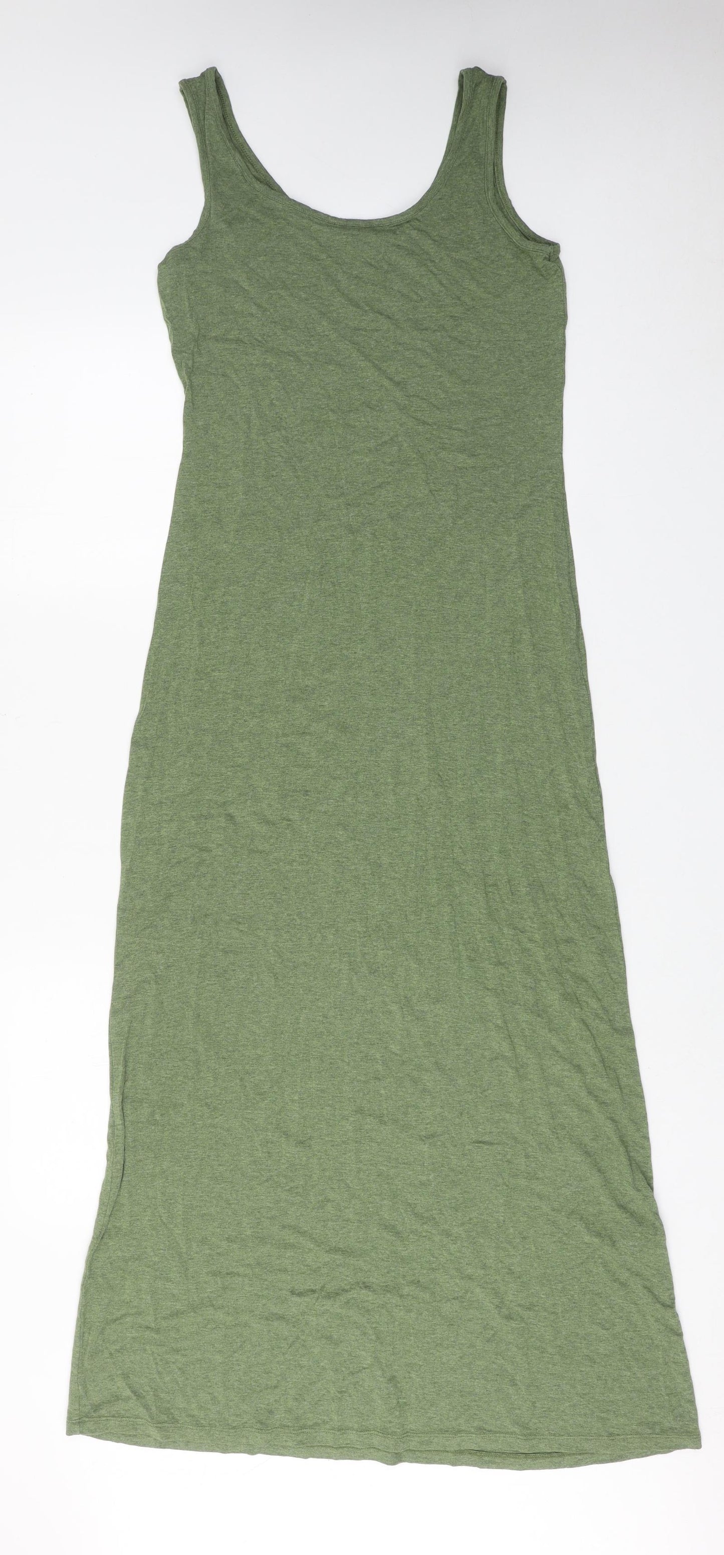 Marks and Spencer Womens Green Viscose Maxi Size 8 Scoop Neck Pullover
