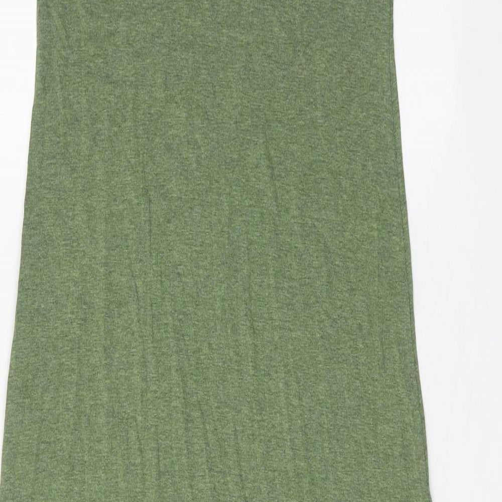 Marks and Spencer Womens Green Viscose Maxi Size 8 Scoop Neck Pullover