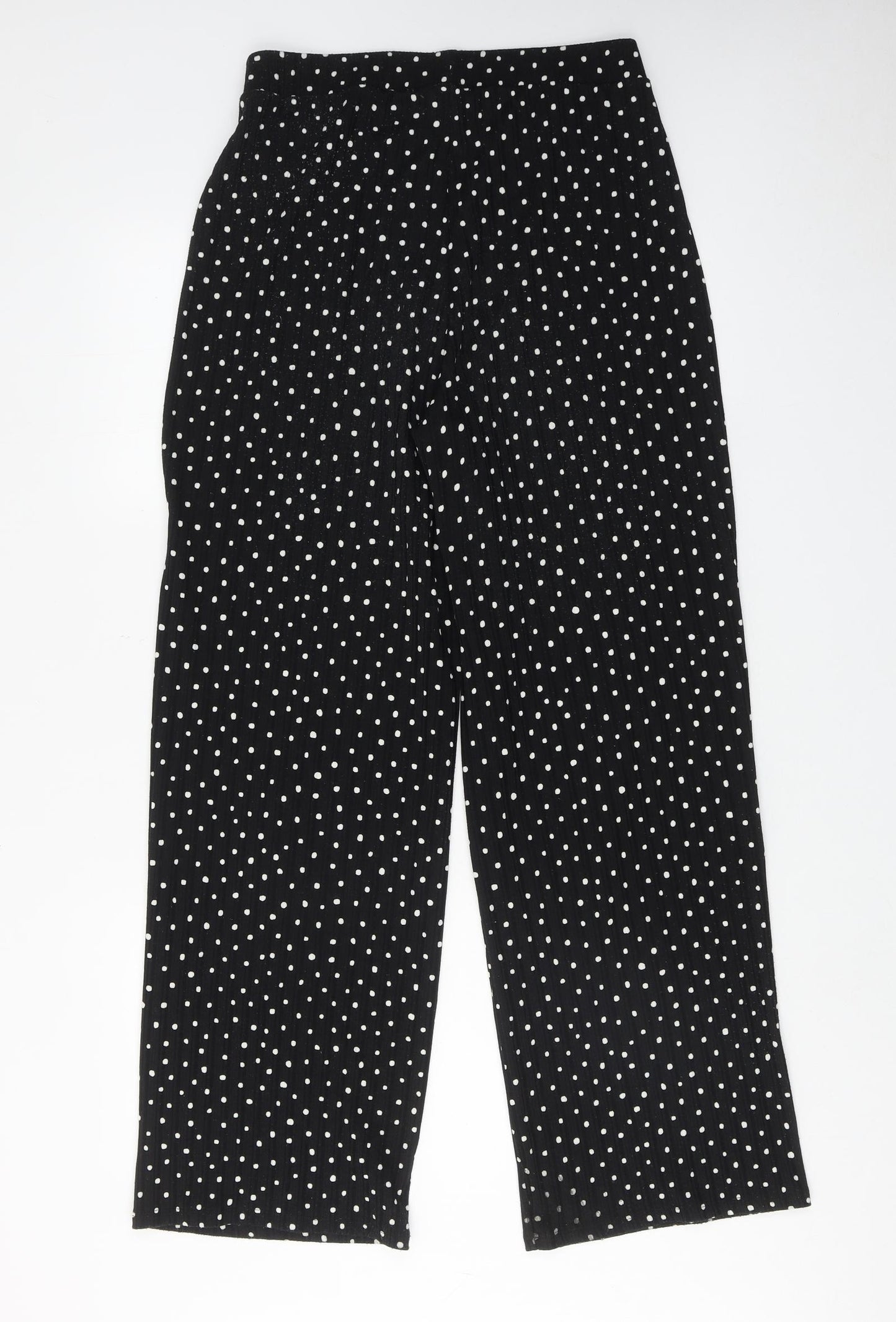 Monki Womens Black Polka Dot Polyester Trousers Size M L30 in Regular