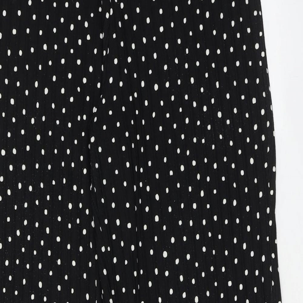 Monki Womens Black Polka Dot Polyester Trousers Size M L30 in Regular