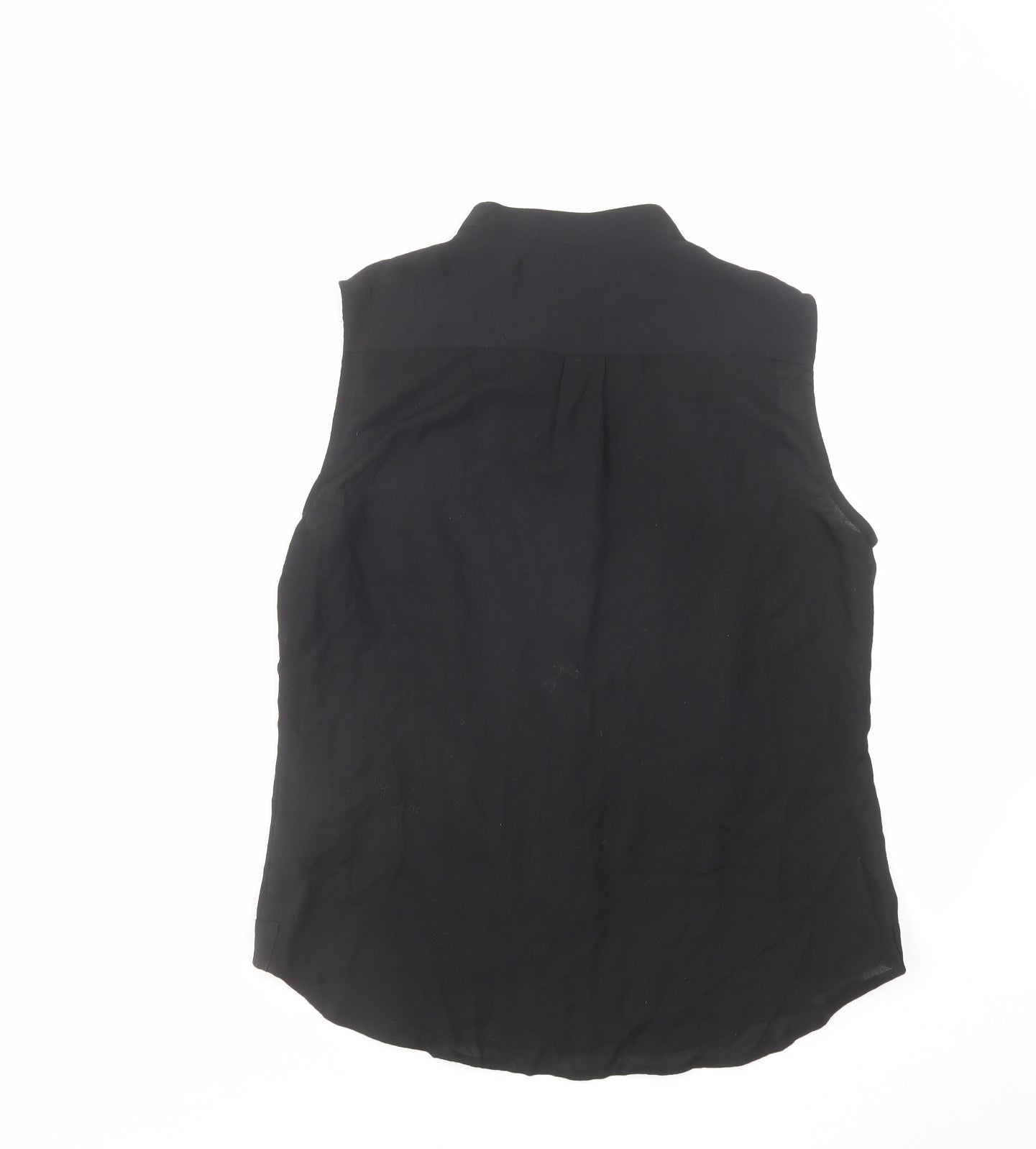 Karen Millen Womens Black Polyester Basic Button-Up Size 12 Round Neck - Embellished