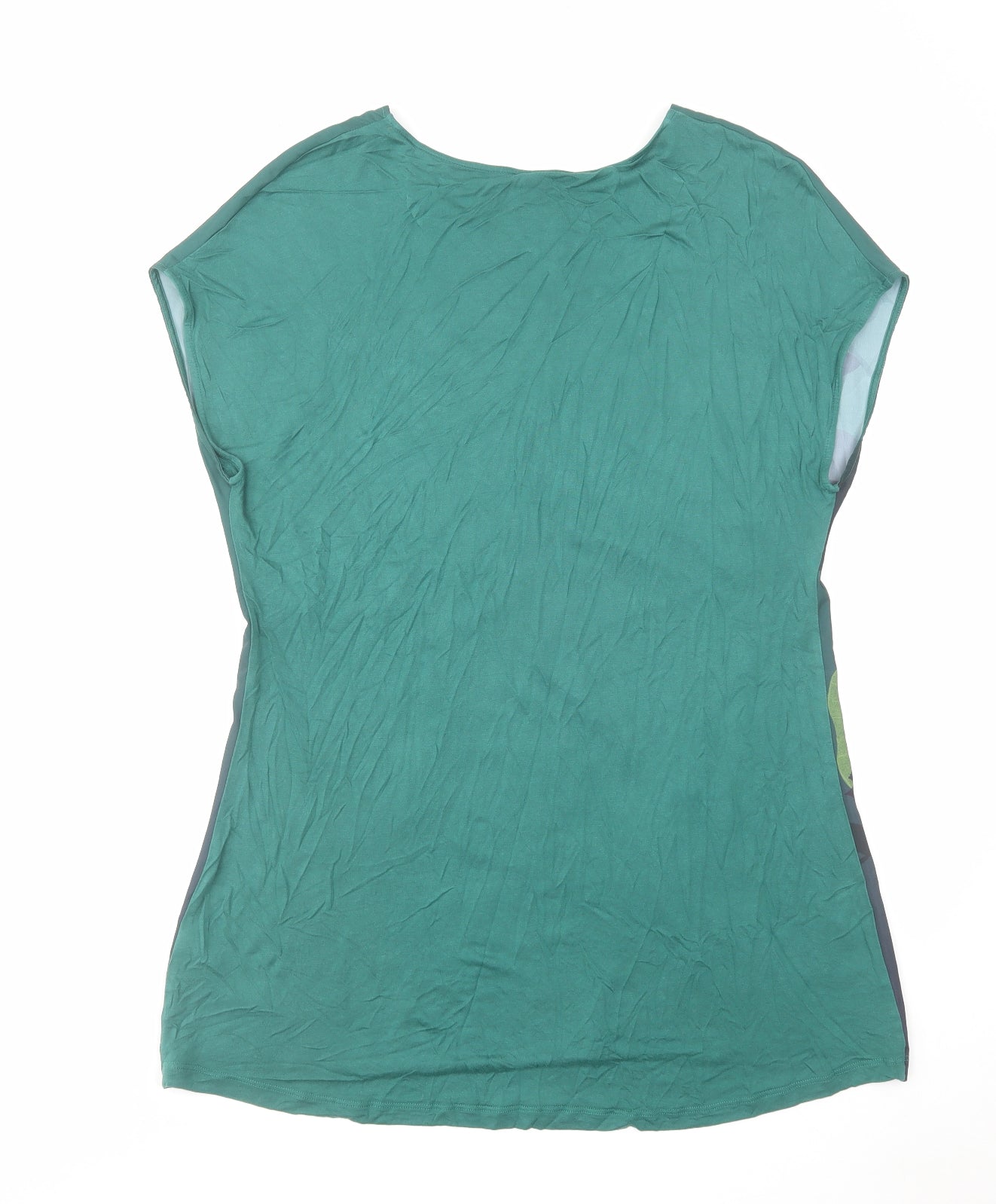 NEXT Womens Green Floral Polyester Basic Blouse Size 16 Round Neck