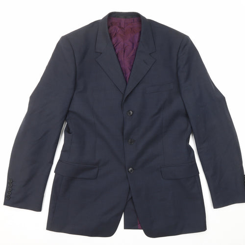 Paul Smith Mens Blue Wool Jacket Suit Jacket Size 40 Regular - Five-Button Sleeve