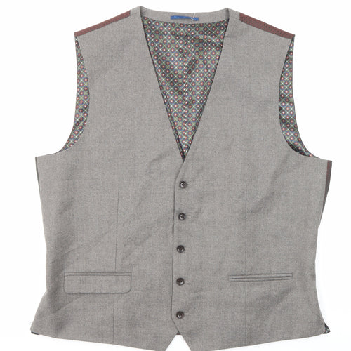 NEXT Mens Grey Wool Jacket Suit Waistcoat Size 48 Regular