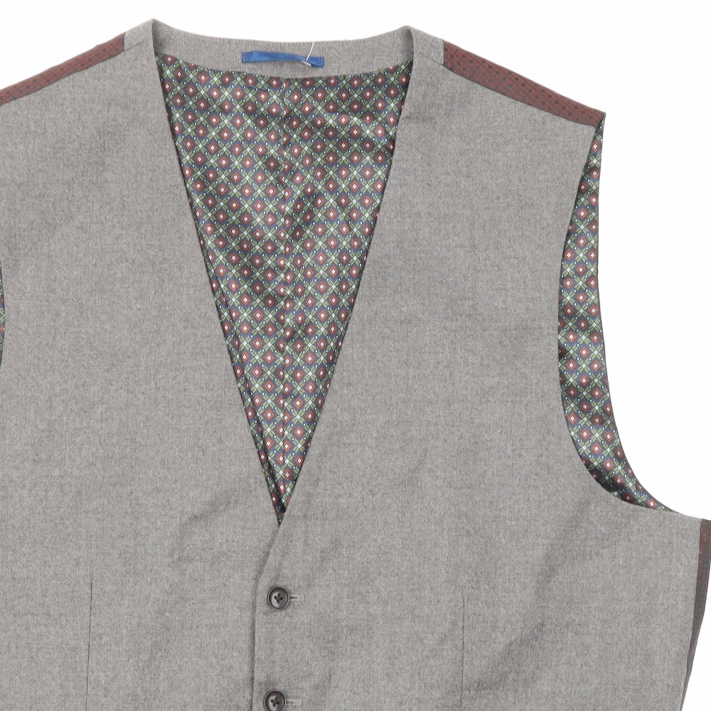 NEXT Mens Grey Wool Jacket Suit Waistcoat Size 48 Regular