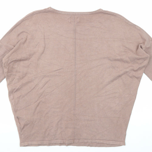 Saint Tropez Clothing Womens Brown Round Neck Viscose Pullover Jumper Size M