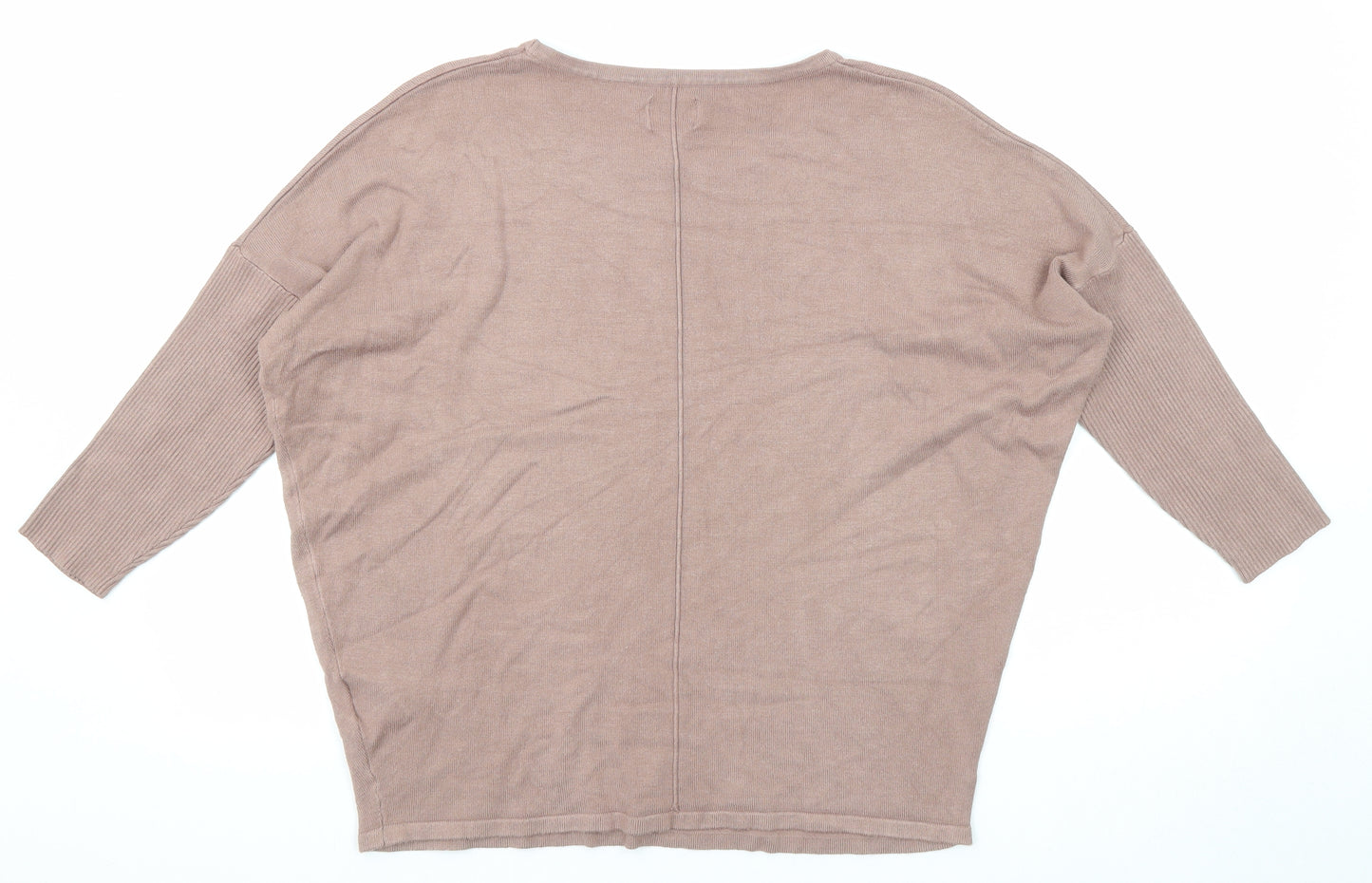 Saint Tropez Clothing Womens Brown Round Neck Viscose Pullover Jumper Size M