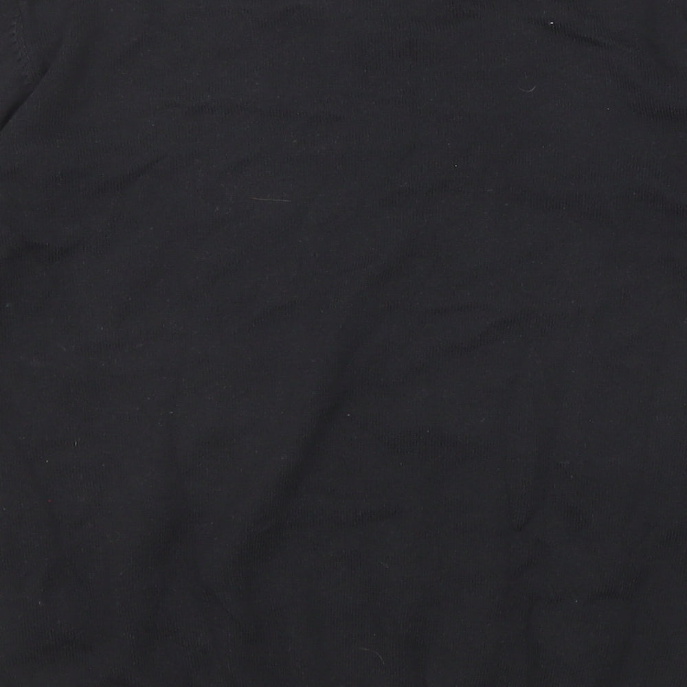 Marks and Spencer Girls Black V-Neck Cotton Pullover Jumper Size 12-13 Years Pullover