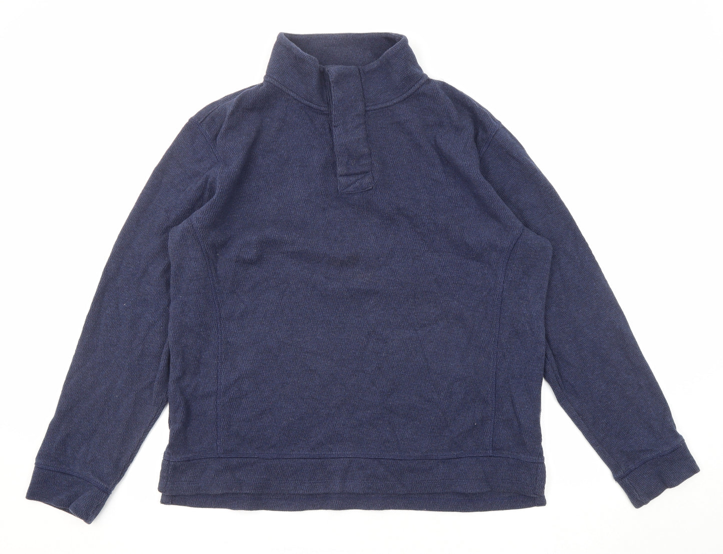 Fat Face Mens Blue Cotton Henley Sweatshirt Size L
