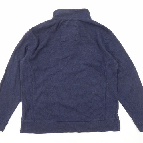Fat Face Mens Blue Cotton Henley Sweatshirt Size L