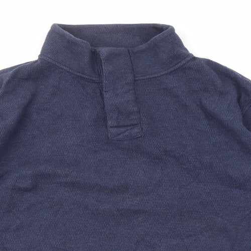 Fat Face Mens Blue Cotton Henley Sweatshirt Size L