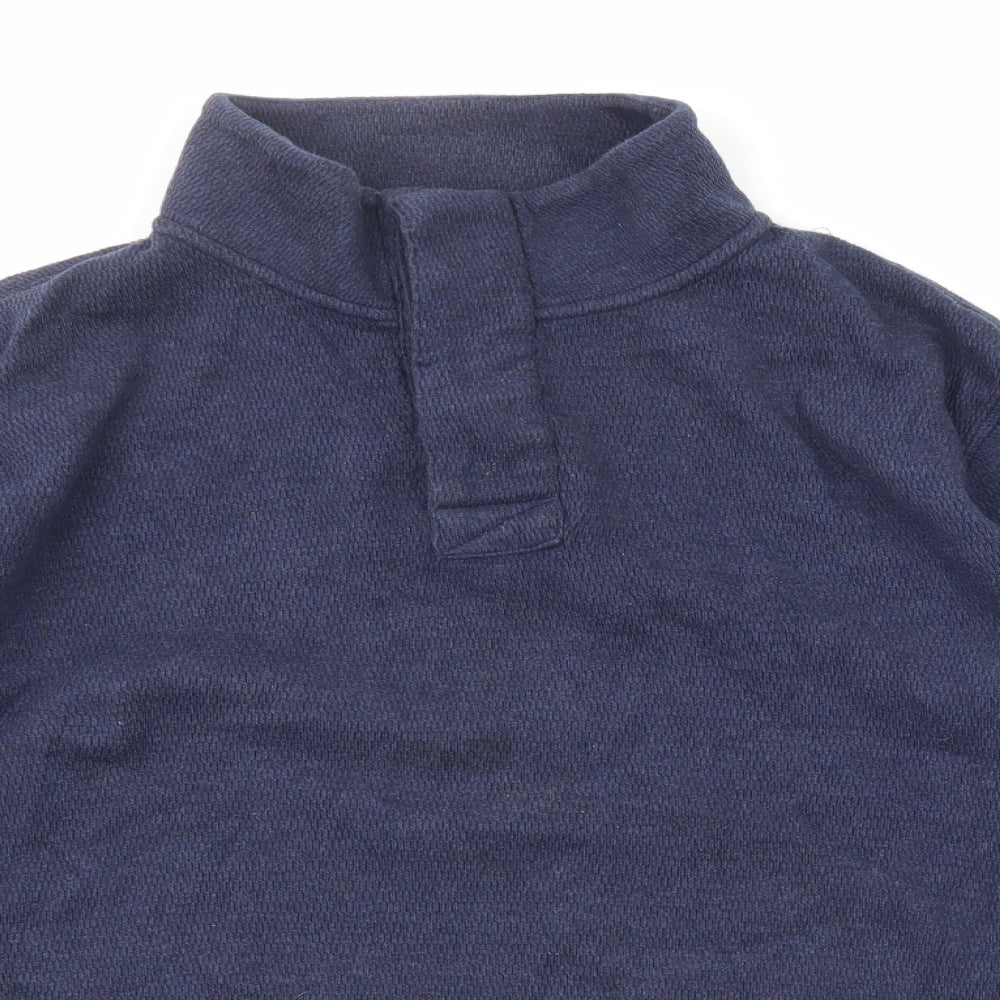 Fat Face Mens Blue Cotton Henley Sweatshirt Size L