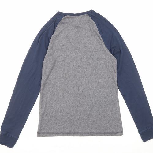 H&M Boys Grey Polyester Basic T-Shirt Size 13-14 Years Round Neck Pullover - NY Brooklyn