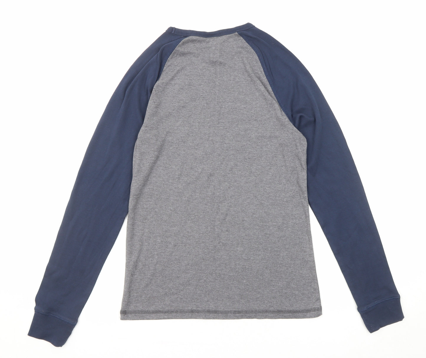 H&M Boys Grey Polyester Basic T-Shirt Size 13-14 Years Round Neck Pullover - NY Brooklyn