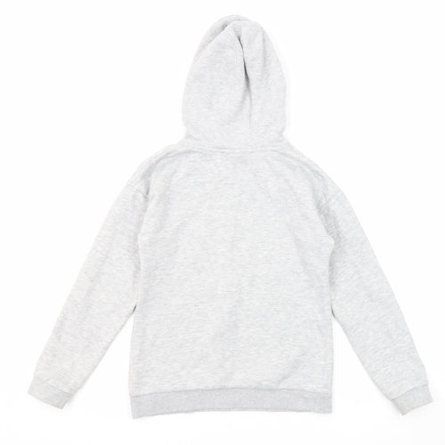 Disney Girls Grey Cotton Pullover Hoodie Size 10-11 Years Pullover - Stitch