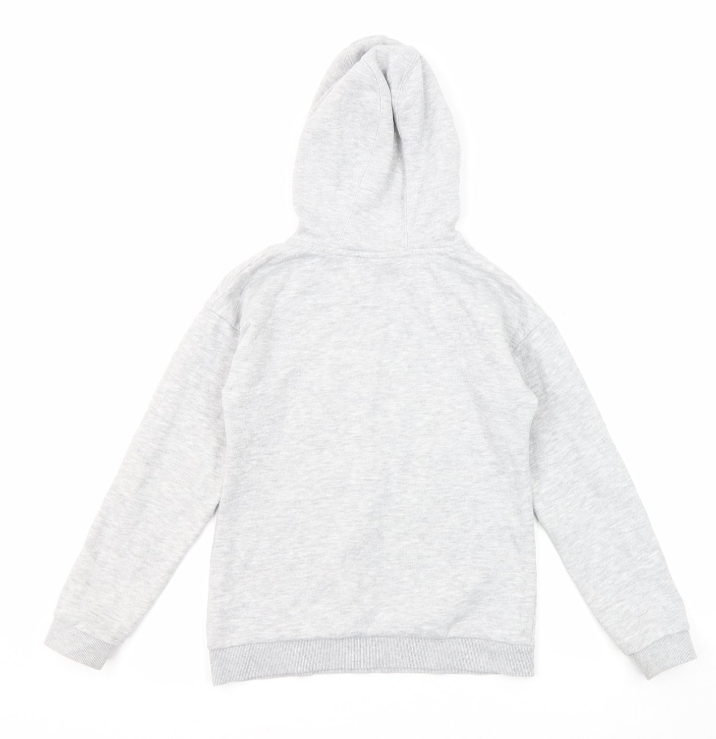 Disney Girls Grey Cotton Pullover Hoodie Size 10-11 Years Pullover - Stitch