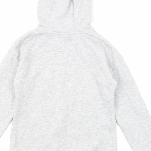 Disney Girls Grey Cotton Pullover Hoodie Size 10-11 Years Pullover - Stitch