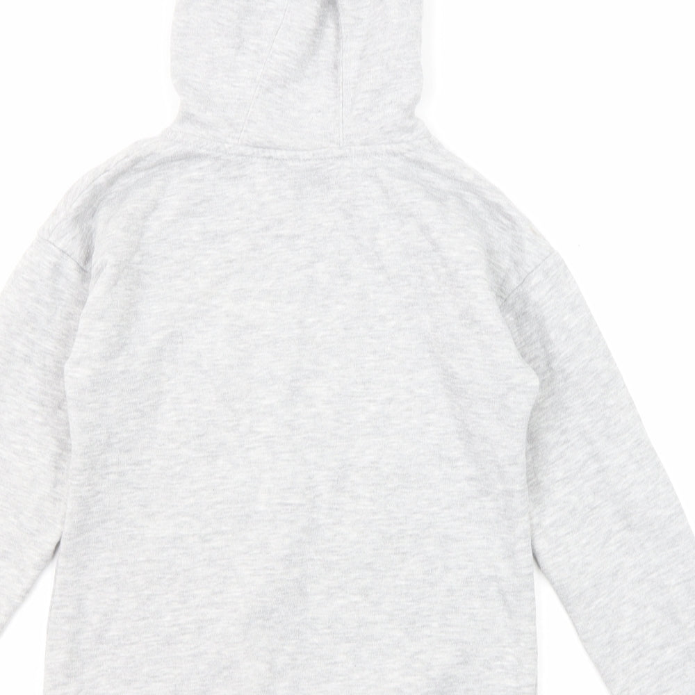 Disney Girls Grey Cotton Pullover Hoodie Size 10-11 Years Pullover - Stitch