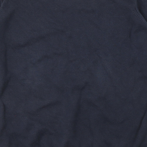 Lyle & Scott Mens Blue V-Neck Cotton Pullover Jumper Size S Long Sleeve
