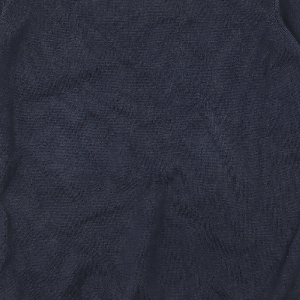 Lyle & Scott Mens Blue V-Neck Cotton Pullover Jumper Size S Long Sleeve