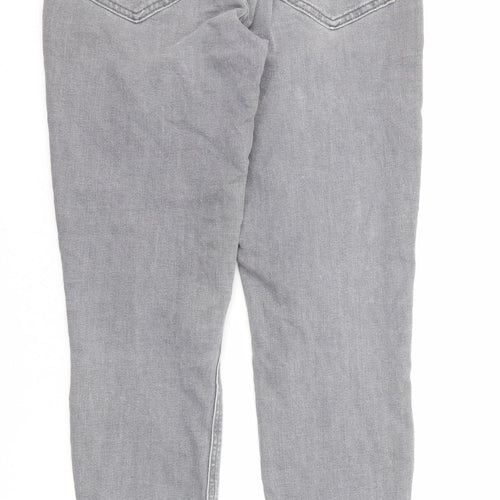 H&M Womens Grey Cotton Skinny Jeans Size 8 L27 in Regular Zip