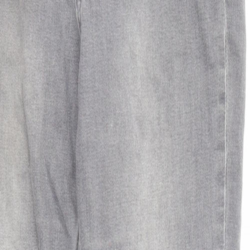 H&M Womens Grey Cotton Skinny Jeans Size 8 L27 in Regular Zip