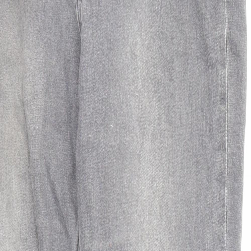 H&M Womens Grey Cotton Skinny Jeans Size 8 L27 in Regular Zip