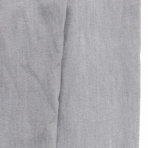 H&M Womens Grey Cotton Skinny Jeans Size 8 L27 in Regular Zip