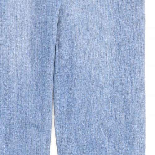 Zara Womens Blue Cotton Straight Jeans Size 10 L26 in Regular Zip