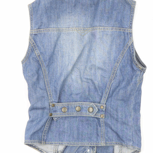 Look Womens Blue Jacket Waistcoat Size 8 Button