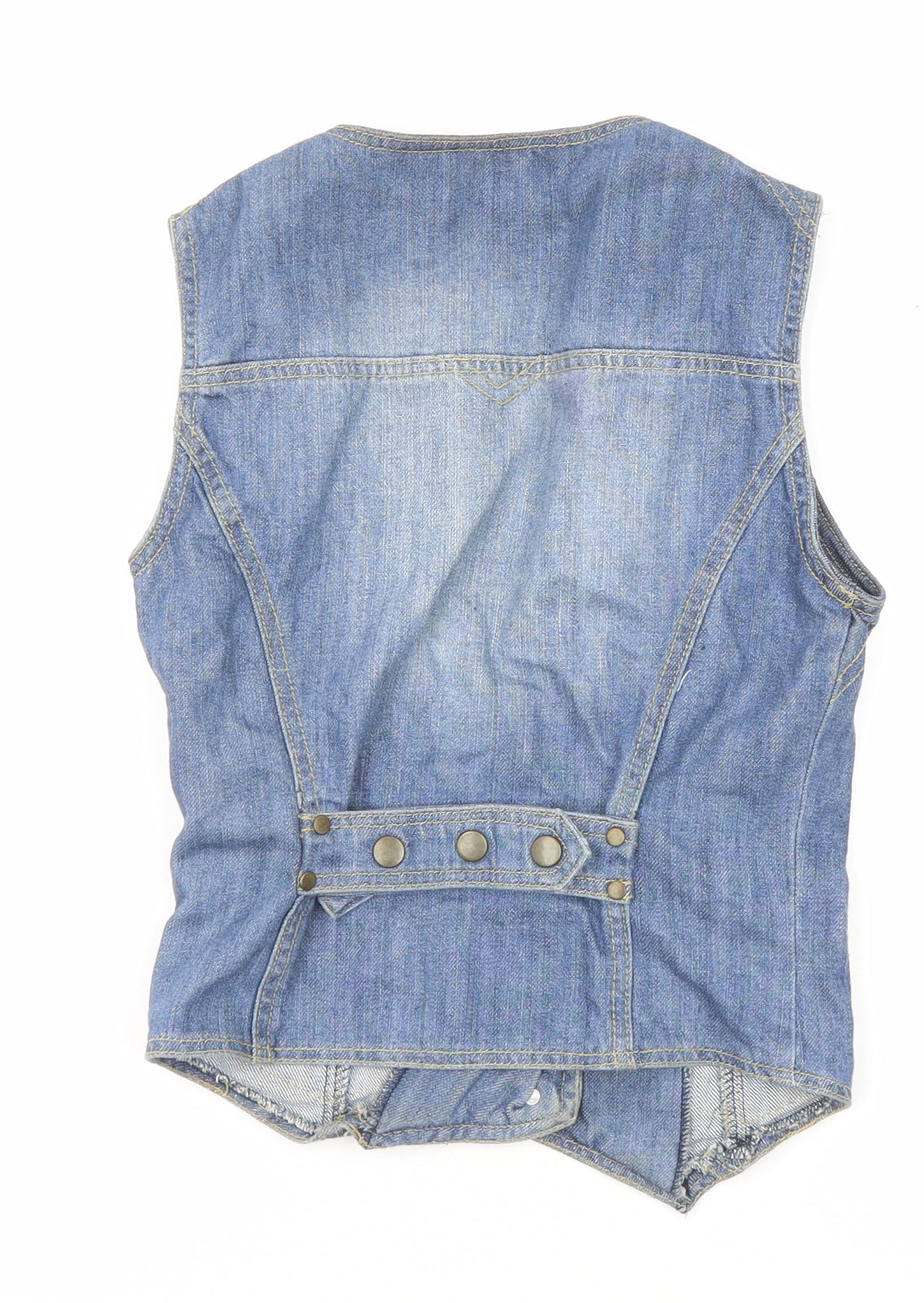 Look Womens Blue Jacket Waistcoat Size 8 Button