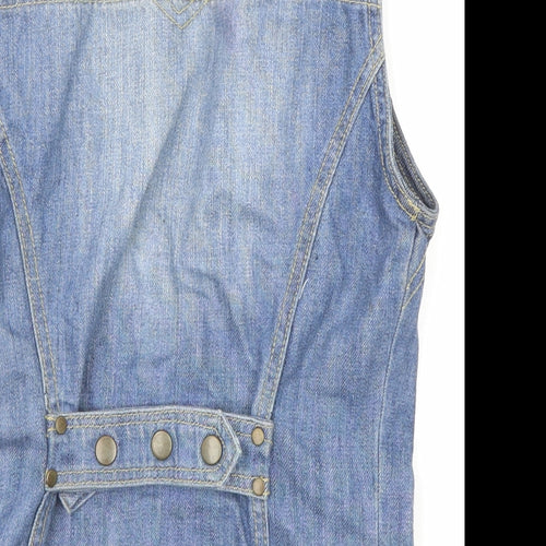 Look Womens Blue Jacket Waistcoat Size 8 Button