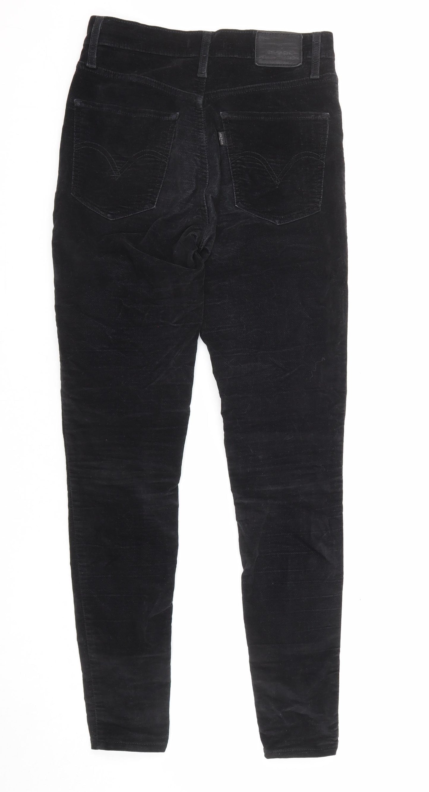 Levi's Womens Black Cotton Trousers Size 25 in L29 in Regular Zip