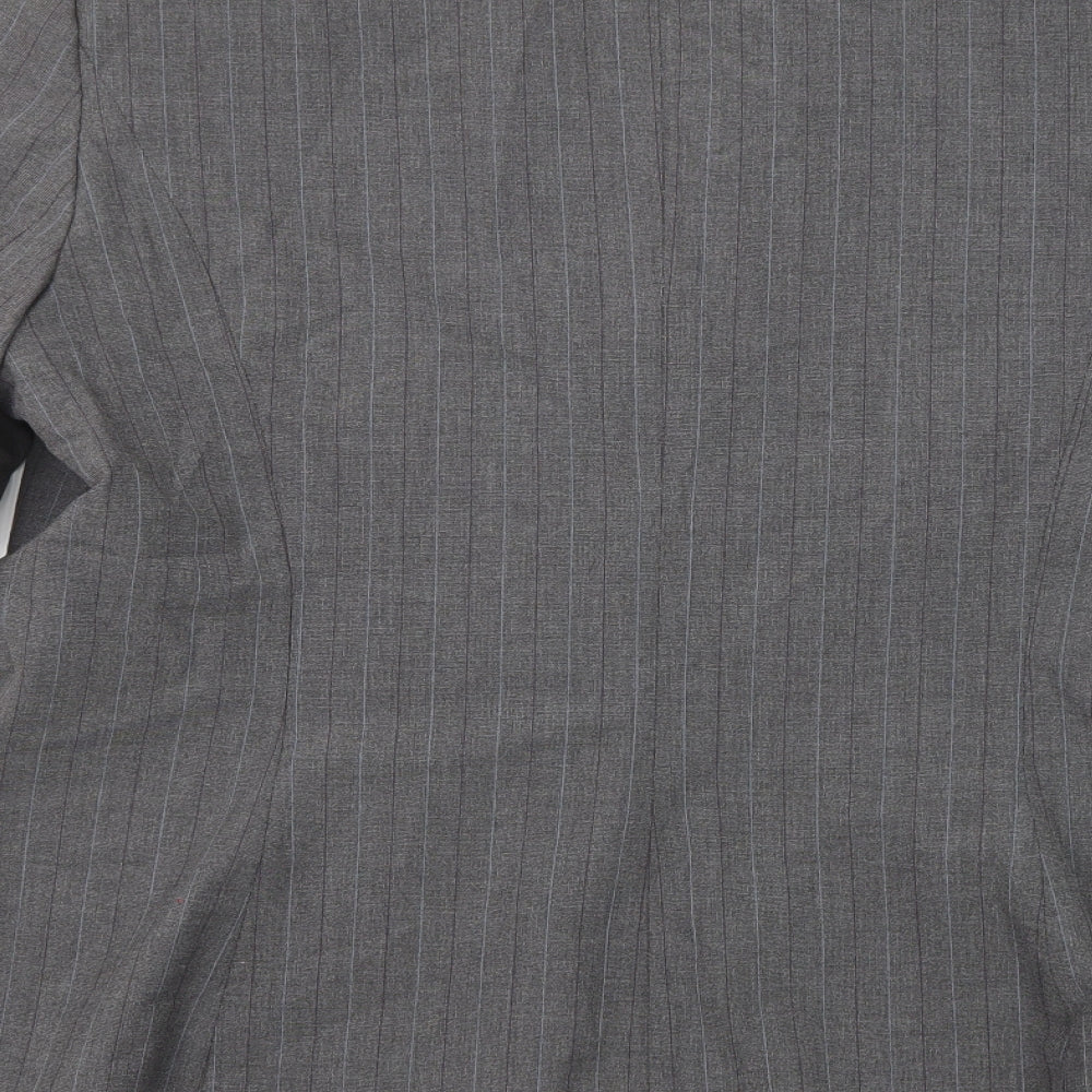 Long Tall Sally Womens Grey Striped Polyester Jacket Suit Jacket Size 20