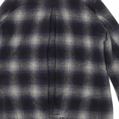 Gap Womens Multicoloured Plaid Overcoat Coat Size M Button