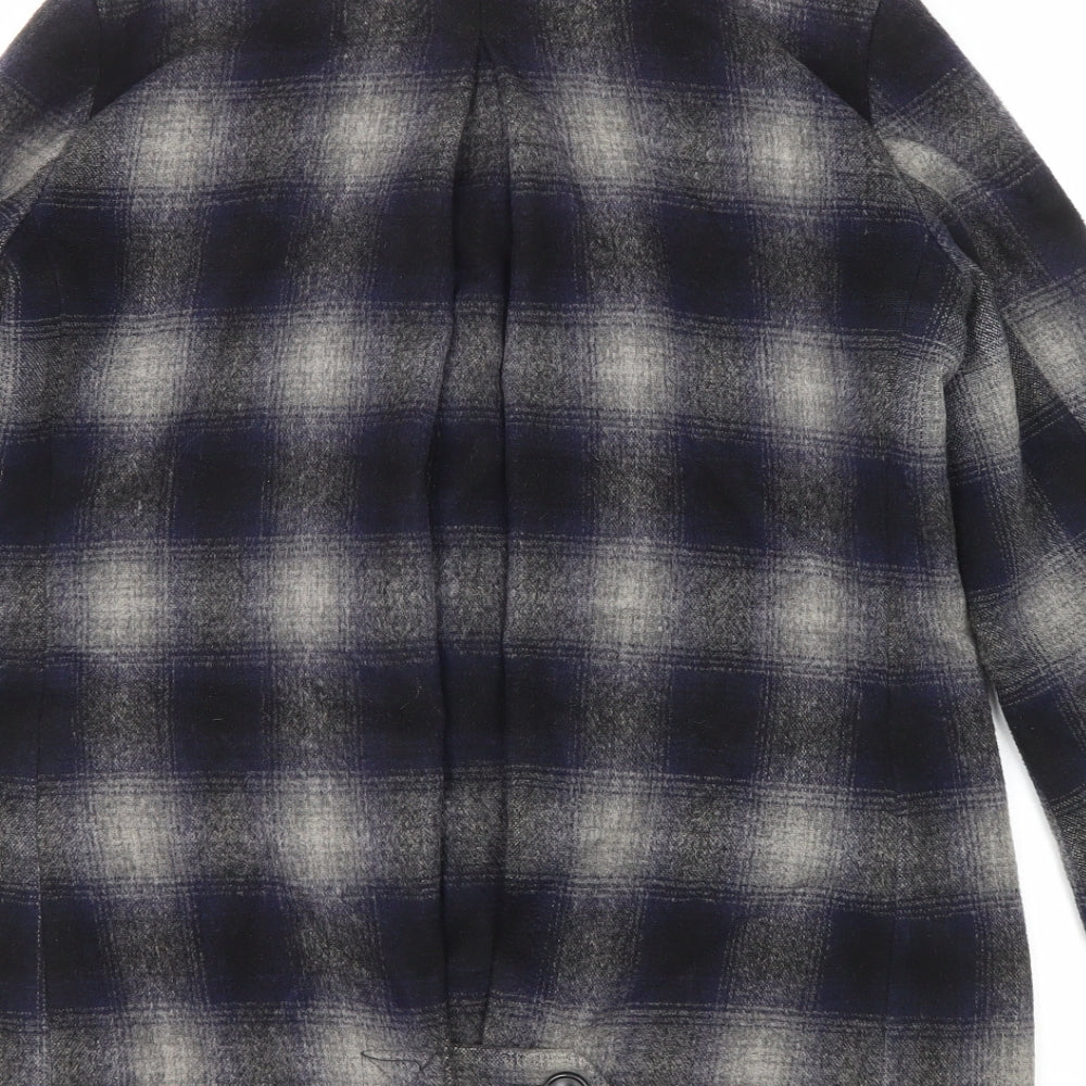 Gap Womens Multicoloured Plaid Overcoat Coat Size M Button