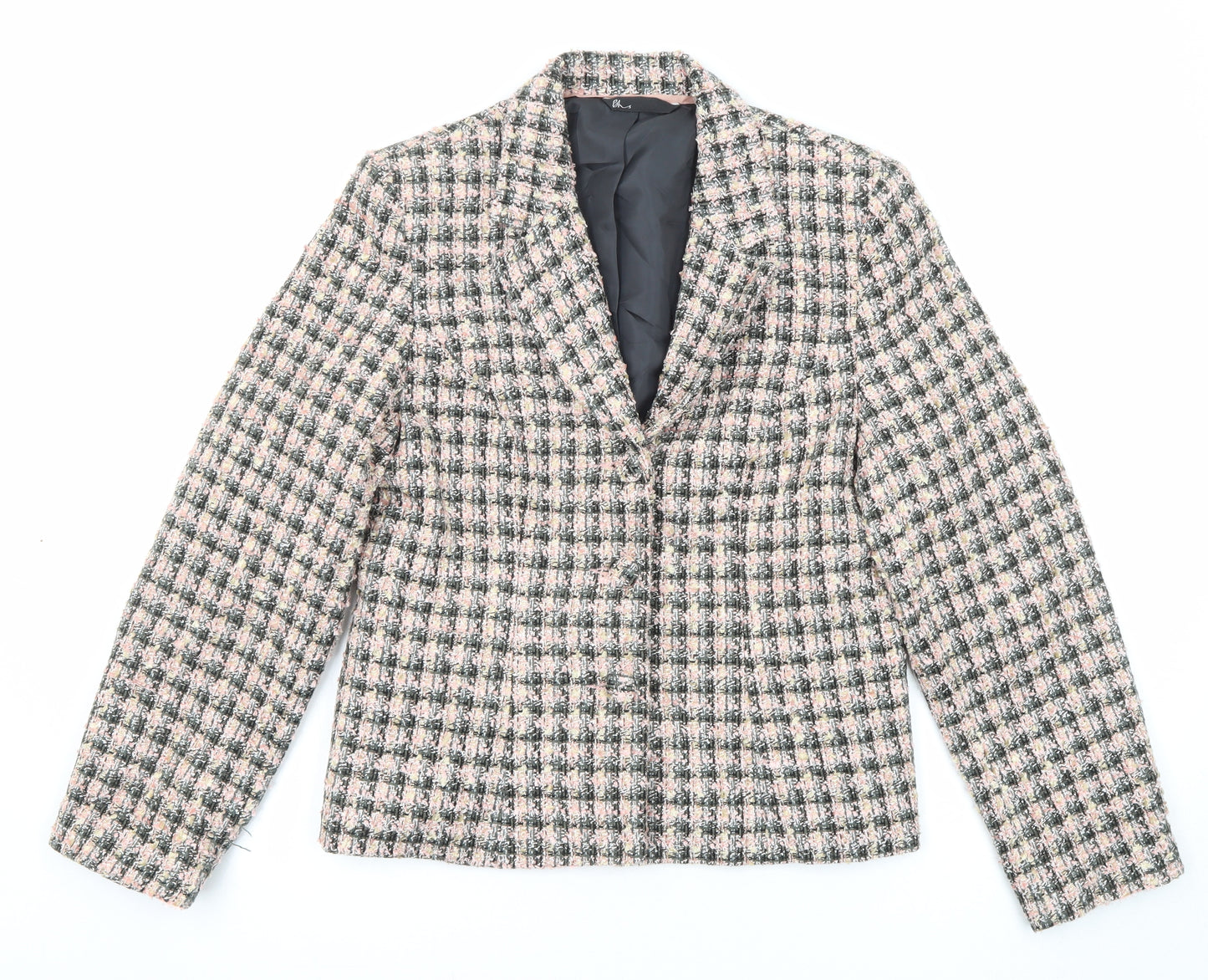 BHS Womens Multicoloured Geometric Jacket Blazer Size 20 Button
