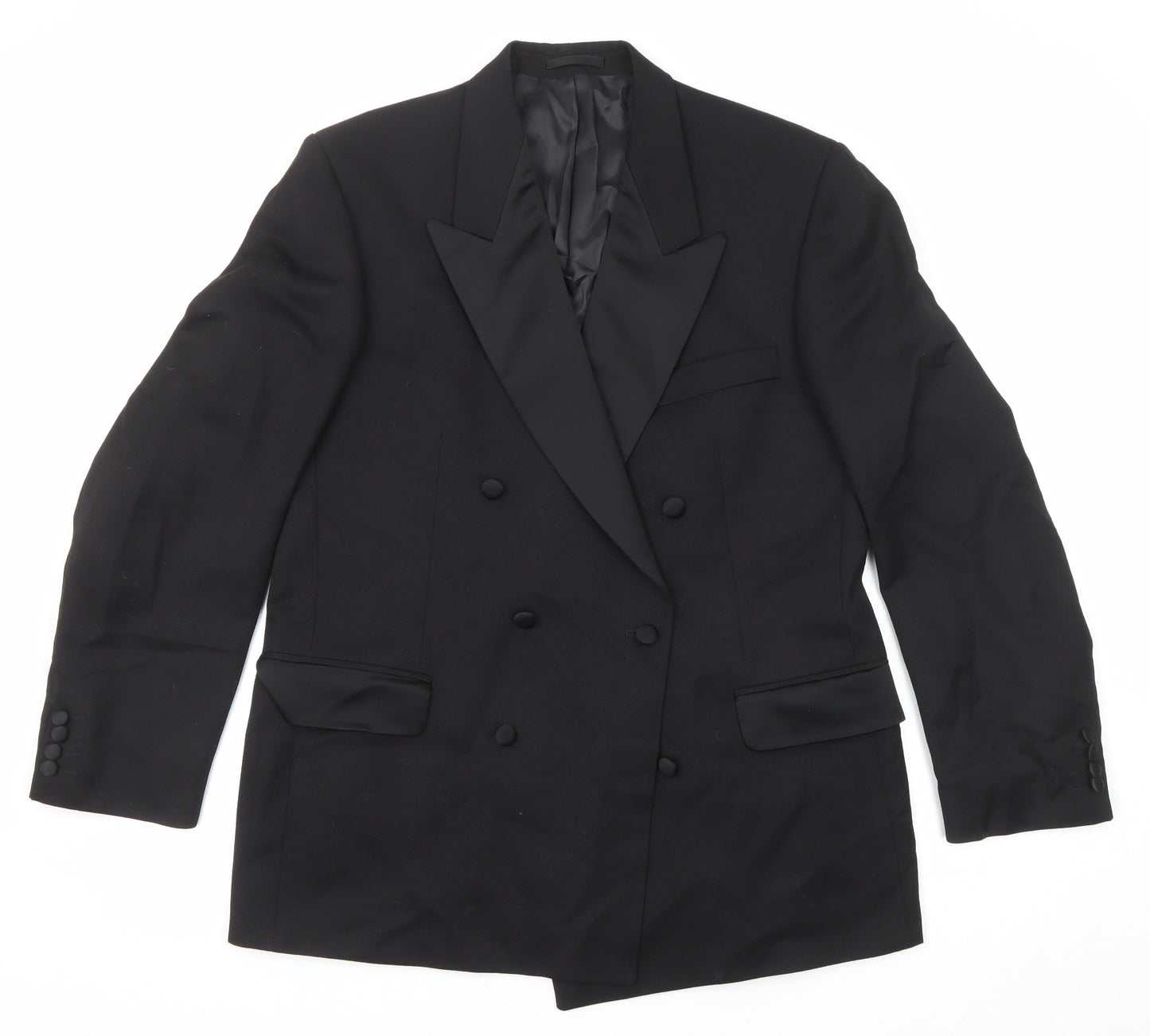 Magee Mens Black Wool Tuxedo Suit Jacket Size 42 Regular