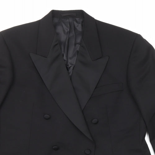 Magee Mens Black Wool Tuxedo Suit Jacket Size 42 Regular