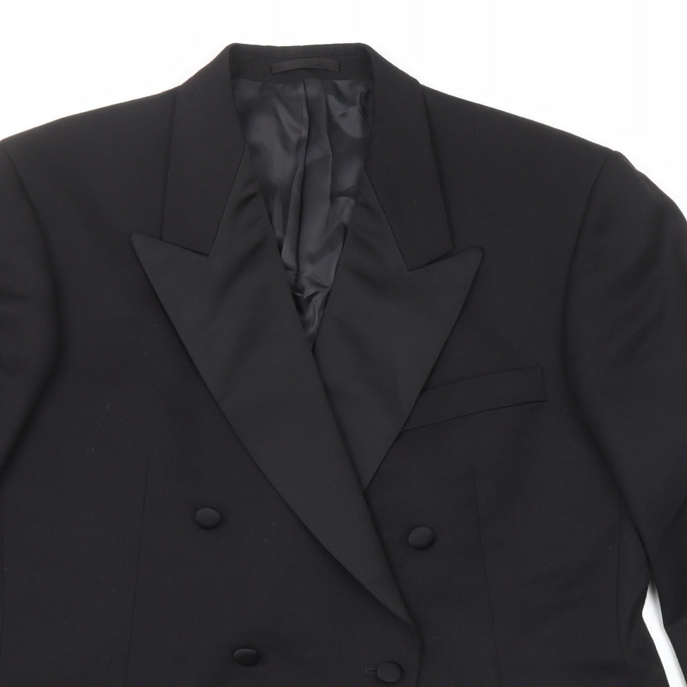 Magee Mens Black Wool Tuxedo Suit Jacket Size 42 Regular