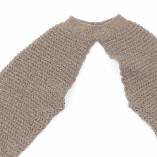 PRETTYLITTLETHING Womens Brown Mock Neck Acrylic Shrug Jumper Size S