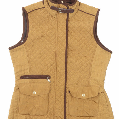 David Parry Womens Brown Gilet Jacket Size 10 Zip