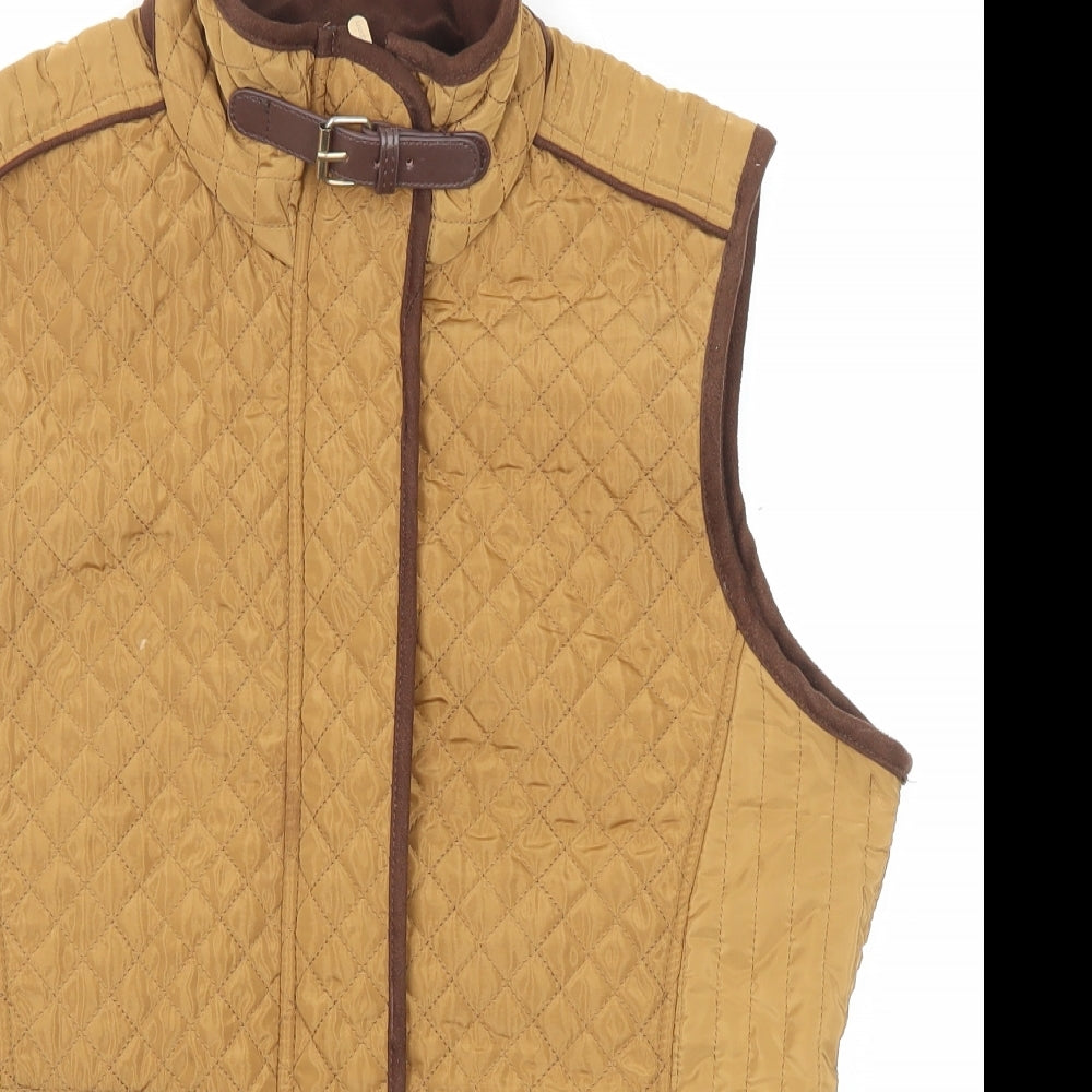 David Parry Womens Brown Gilet Jacket Size 10 Zip