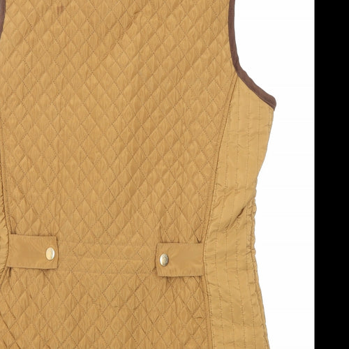 David Parry Womens Brown Gilet Jacket Size 10 Zip