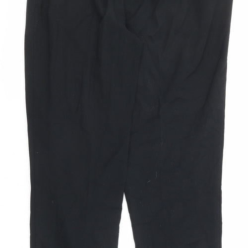 Marks and Spencer Womens Black Polyester Trousers Size 12 L28 in Regular
