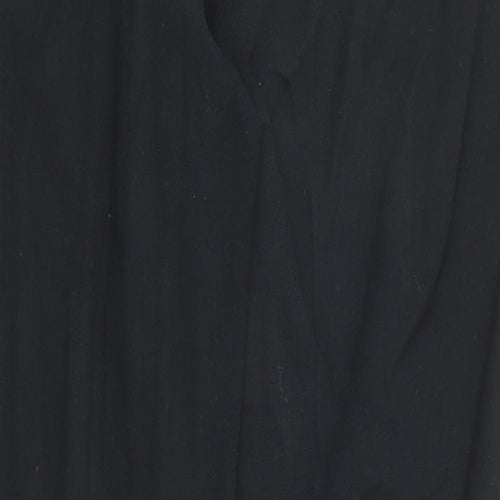 Marks and Spencer Womens Black Polyester Trousers Size 12 L28 in Regular