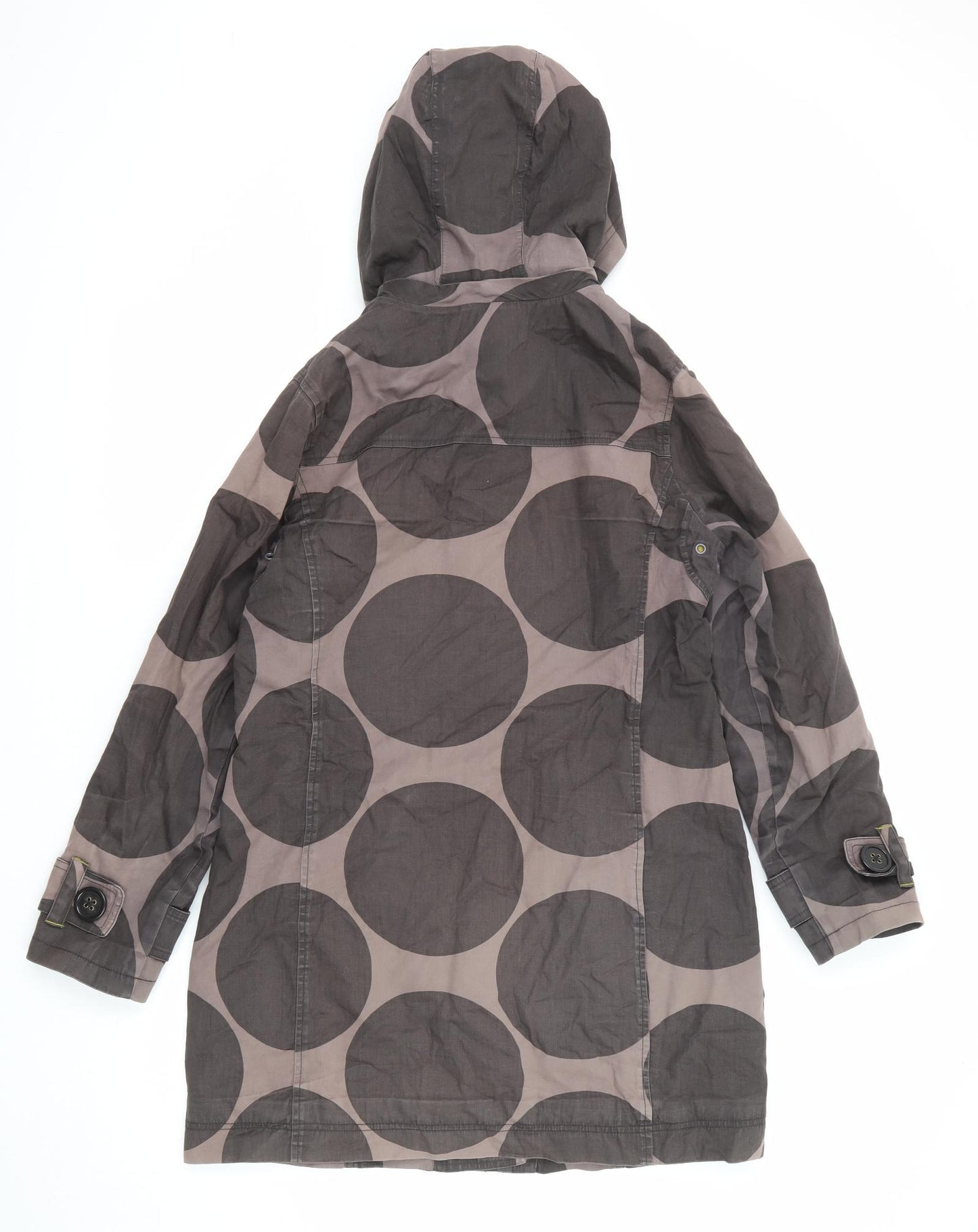 Boden Womens Brown Geometric Overcoat Coat Size 12 Zip