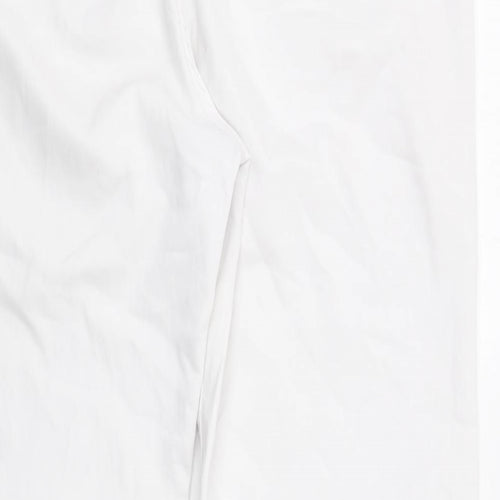 Per Una Womens White Cotton Straight Jeans Size 18 L31 in Regular Zip