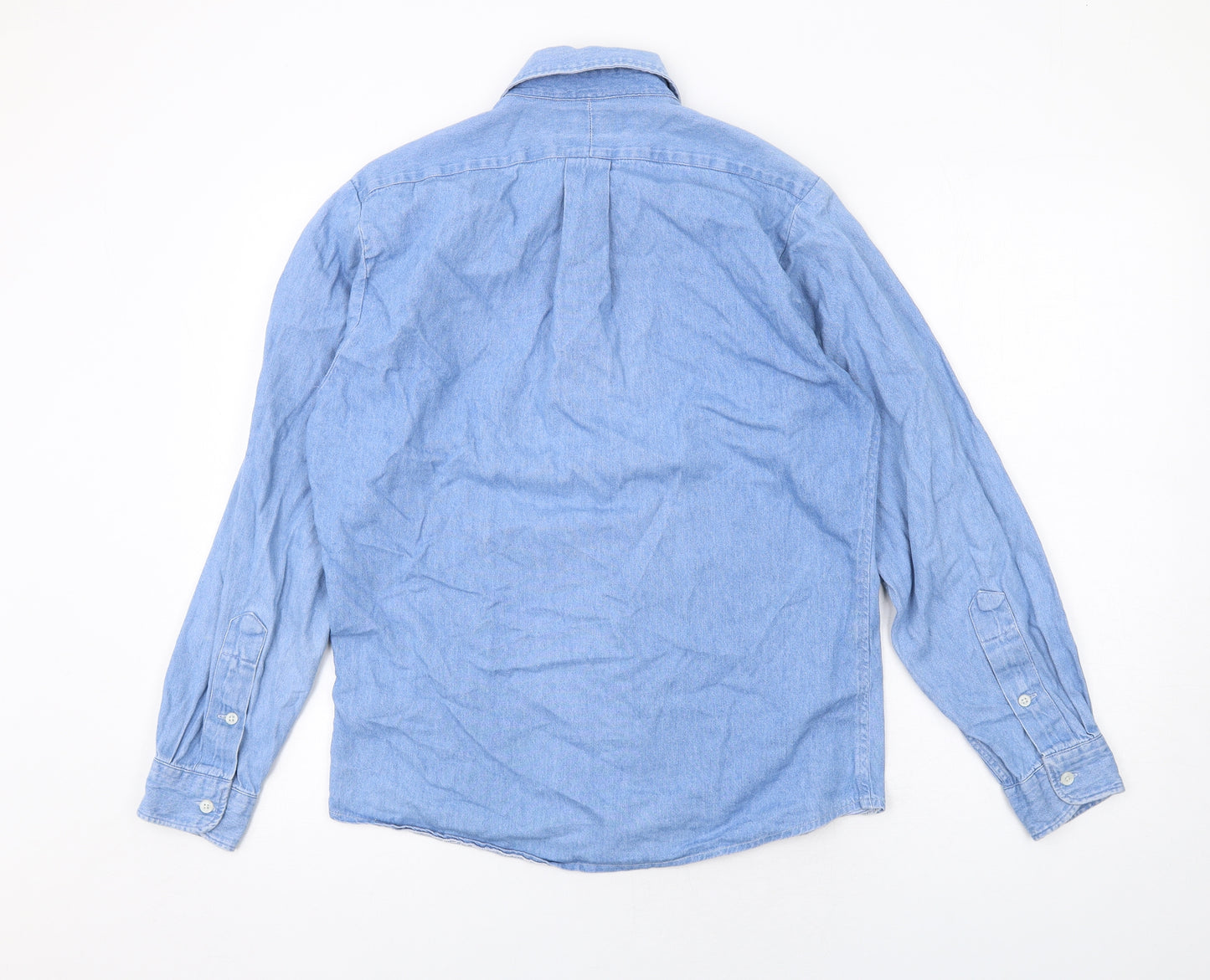 Polo Ralph Lauren Mens Blue Cotton Button-Up Size M Collared Button