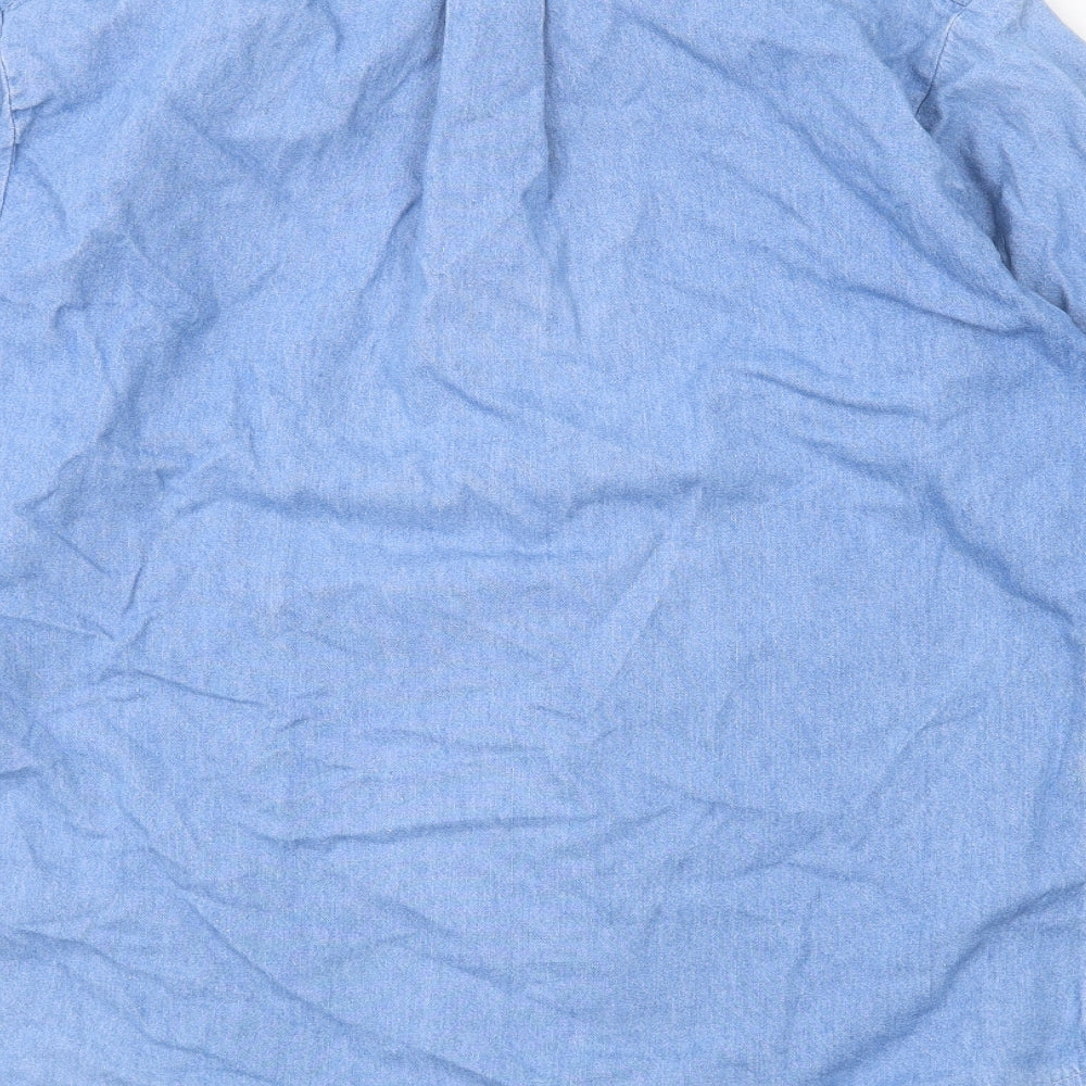 Polo Ralph Lauren Mens Blue Cotton Button-Up Size M Collared Button